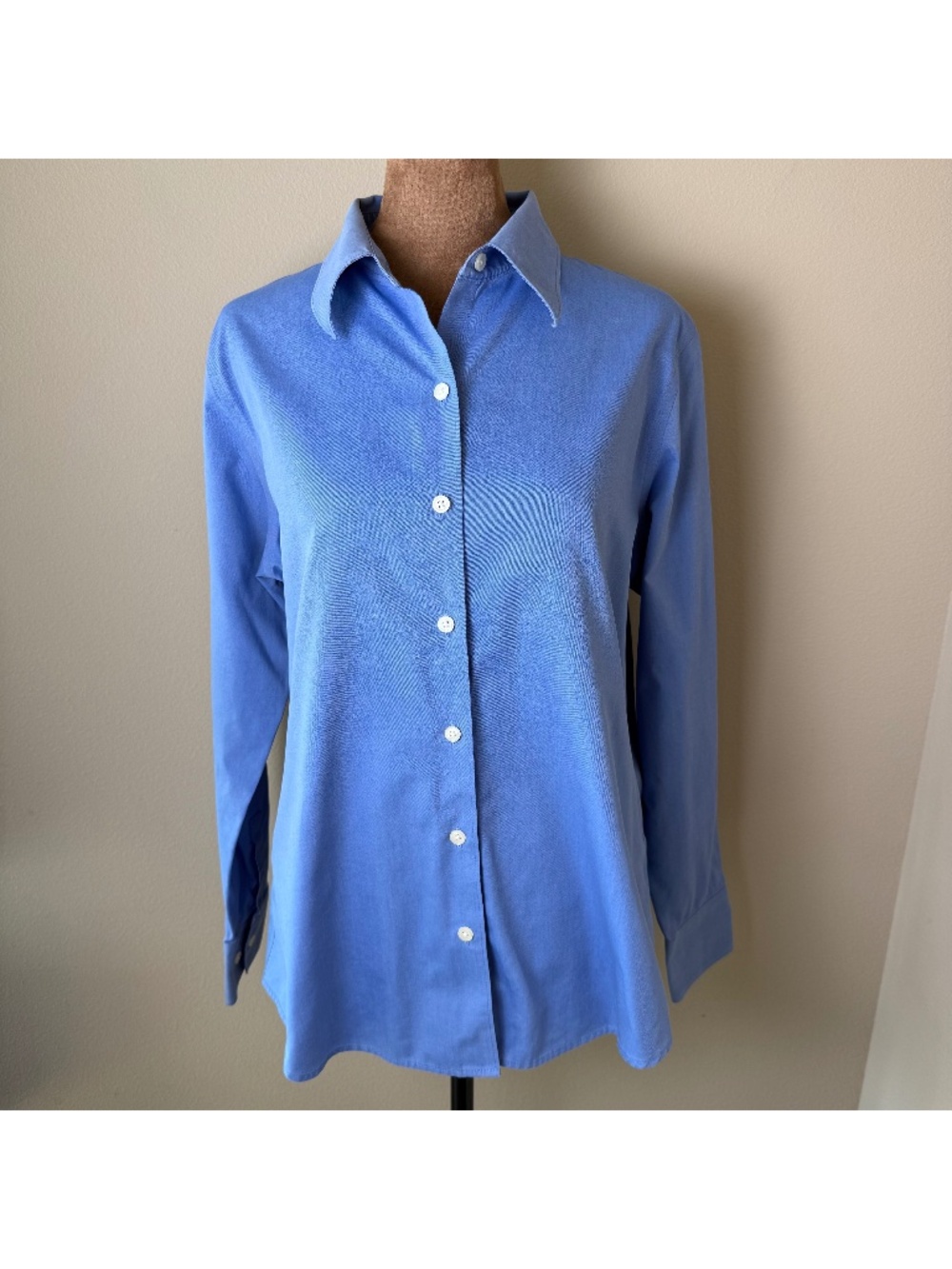 Vintage Y2K Eddie Bauer Wrinkle Resistant Button Down Shirt Womens Medium Blue